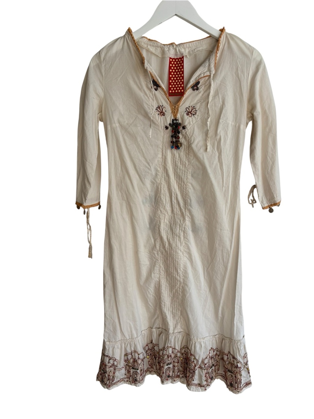 Muchacha White Embroidered Cotton Dress